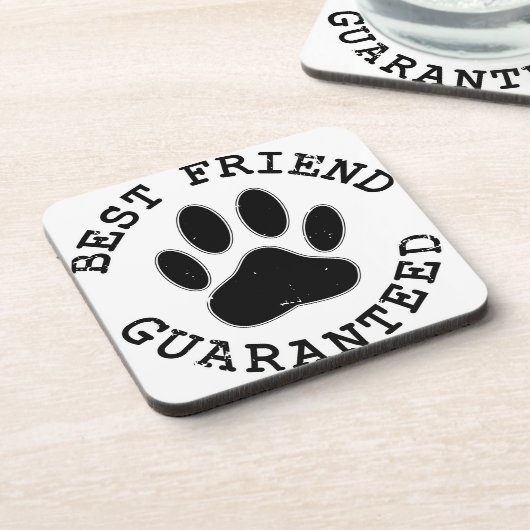 犬動揺してのポー最高の友の保証 コースター (左側)