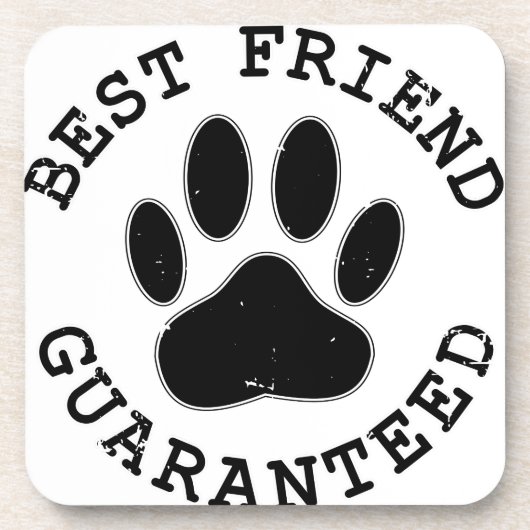 犬動揺してのポー最高の友の保証 コースター (正面)