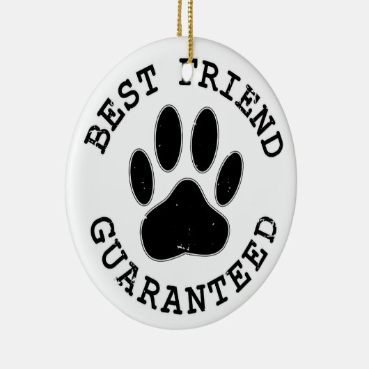犬動揺してのポー最高の友の保証 セラミックオーナメント (右)