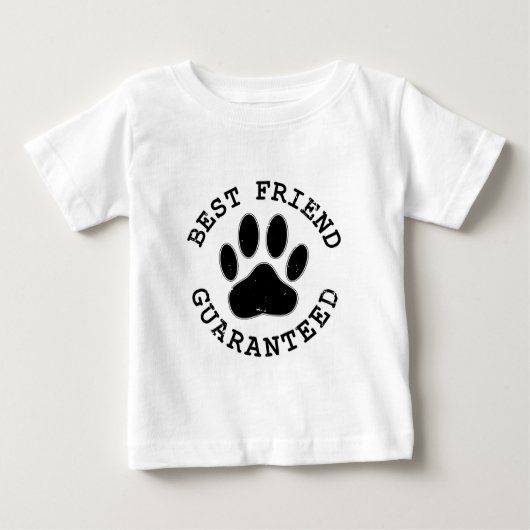 犬動揺してのポー最高の友の保証 ベビーTシャツ (正面)