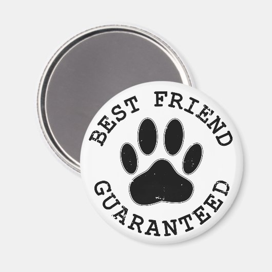 犬動揺してのポー最高の友の保証 マグネット (正面/裏面)