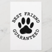 犬動揺してのポー最高の友の保証 便箋 (正面)