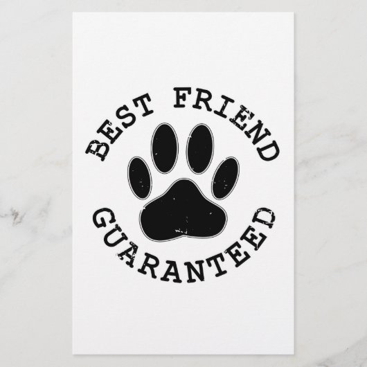 犬動揺してのポー最高の友の保証 便箋 (正面)