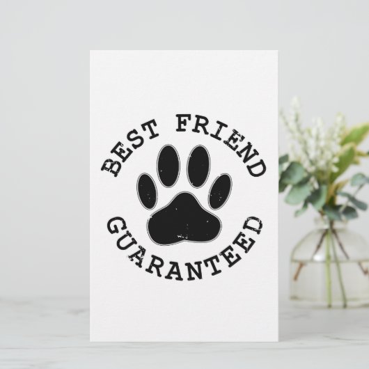 犬動揺してのポー最高の友の保証 便箋 (スタンド正面)