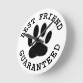 犬動揺しての足最高のの友人保証 ラウンド壁時計 (傾斜)