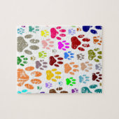 犬動揺してカラフルの手のプリント ジグソーパズル (横)