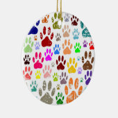 犬動揺してカラフルの手のプリント セラミックオーナメント (右)