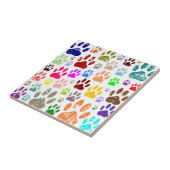 犬動揺してカラフルの手のプリント タイル (側面)