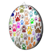 犬動揺してカラフルの手のプリント ダーツボード (正面右)