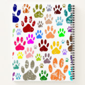 犬動揺してカラフルの手のプリント ノートブック (裏面)