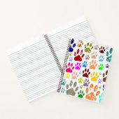 犬動揺してカラフルの手のプリント ノートブック (内部)