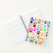 犬動揺してカラフルの手のプリント ノートブック (内部)