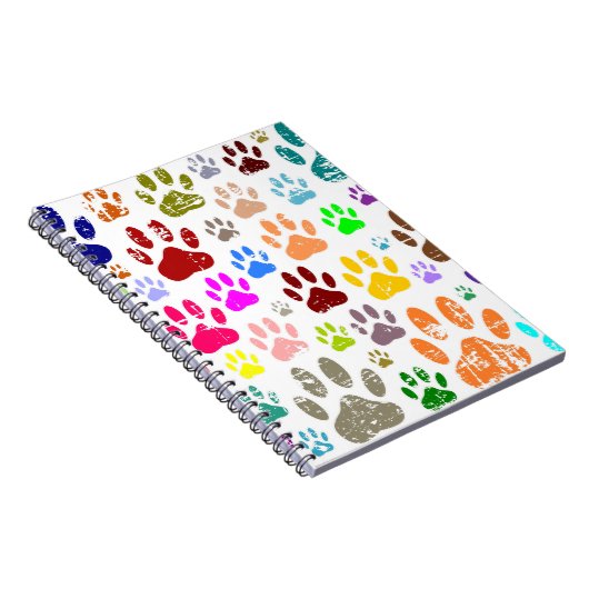 犬動揺してカラフルの手のプリント ノートブック (右側)