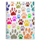 犬動揺してカラフルの手のプリント ノートブック (正面)