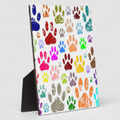 犬動揺してカラフルの手のプリント フォトプラーク (側面)