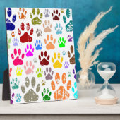 犬動揺してカラフルの手のプリント フォトプラーク (側面)