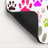 犬動揺してカラフルの手のプリント マウスパッド (コーナー)