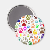 犬動揺してカラフルの手のプリント マグネット (正面/裏面)