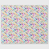 犬動揺してカラフルの手のプリント ラッピングペーパー (フラット)