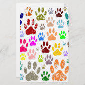 犬動揺してカラフルの手のプリント 便箋 (正面/裏面)