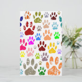 犬動揺してカラフルの手のプリント 便箋 (スタンド正面)