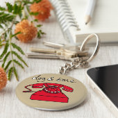 犬及び骨の電話ロンドンっ子の韻を踏む俗語のキーホルダー キーホルダー (側面)