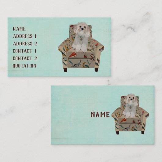犬及び鳥の椅子の名刺 名刺 (正面/裏面)