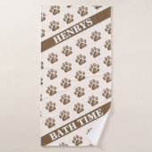犬名ブラウンポープリントバスタパーソナライズされたオル バスタオル (バスタオル)
