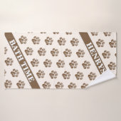 犬名ブラウンポープリントバスタパーソナライズされたオル バスタオル (バスタオル)