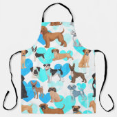 犬品種パターンオールオーバープリントエプロン エプロン (正面)