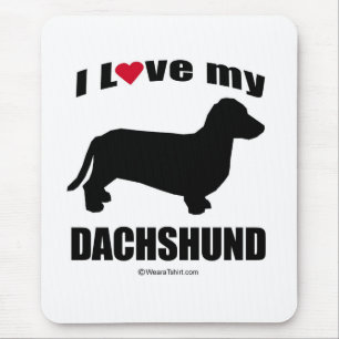 "犬品種"の- DACHSUND - "私は愛します私のDACHSUND "を マウスパッド