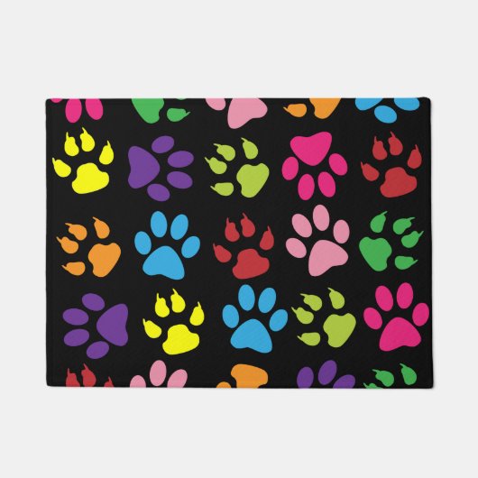 犬図解入りの、写真付きのの前足 ドアマット (正面)