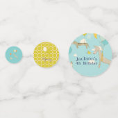 犬図解入りの、写真付きのの子供の誕生日紙吹雪 コンフェッティ (正面)