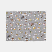 犬図解入りの、写真付きのの背 フリースブランケット (正面(横))