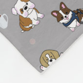 犬図解入りの、写真付きのの背 フリースブランケット (角)