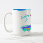 犬図解入りの、写真付きの付きSUPパドルボーディング ツートーンマグカップ (左)