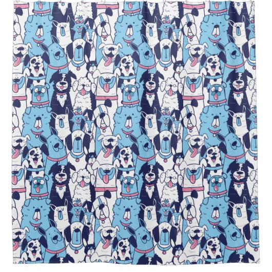 犬型シャワーカーテン シャワーカーテン (正面)