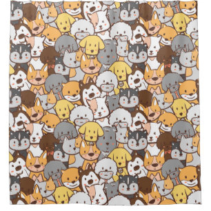 犬型シャワーカーテン シャワーカーテン