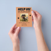 犬失ったのチラシ救済!編集可能詳細 チラシ (手)