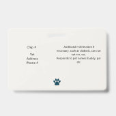 犬失った |ペット用名札情報 バッジ (裏面)