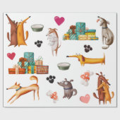 犬好きかわいい ラッピングペーパー (フラット)