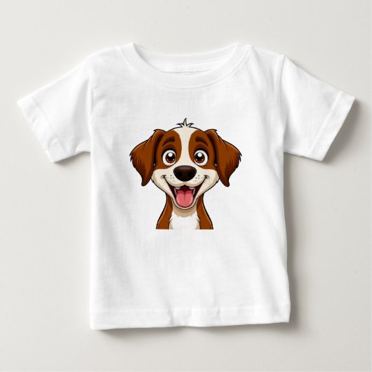 犬好きと愛犬家の幸せな子犬 ベビーTシャツ (正面)