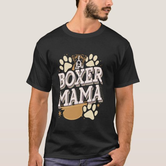 犬好きなママのためのボクサー犬ママ Tシャツ (正面)