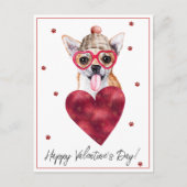 犬好きな人のためのバレンタインギフト チワワ シーズンポストカード (正面)