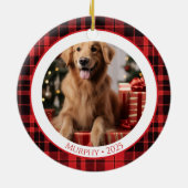 犬好きな人のためのペットクリスマスオーナメント2025 フォト付き セラミックオーナメント (裏面)