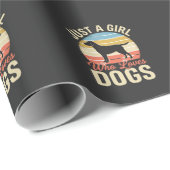 犬好きな女の子 ヴィンテージ風デザイン ラッピングペーパー (ロールコーナー)
