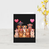 犬好きな女性と子供のためのバレンタインデーのプレゼント カード (黄色い花)