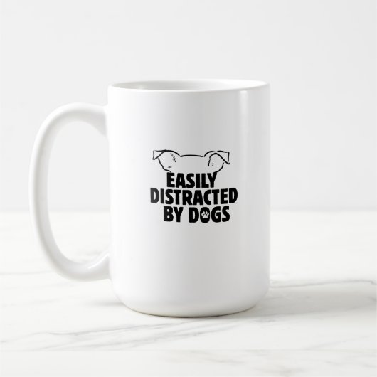 犬好きな方へのギフト 犬に気を取られがち コーヒーマグカップ (左)
