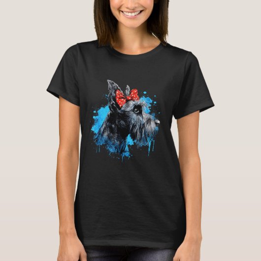 犬好きな方への母の日ギフトにぴったりなシュナウザーデザイン Tシャツ (正面)