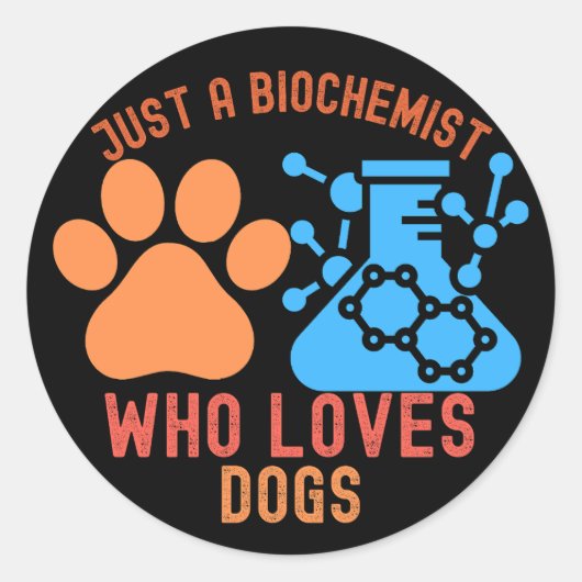 犬好きな生化学者 ラウンドシール (正面)